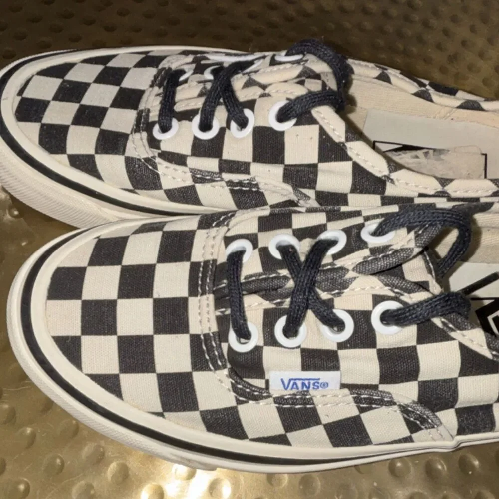 Vans UltraCush Black White Canvas Checkered Lace Up Men's Casual Sneakers size 4